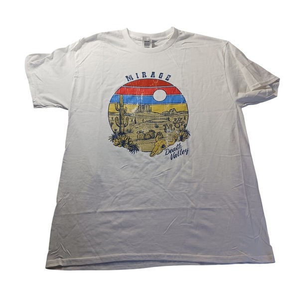 Death Valley Mirage Graphic T-Shirt‎ L Retro Desert National Park Souvenir Tee - Picture 1 of 7
